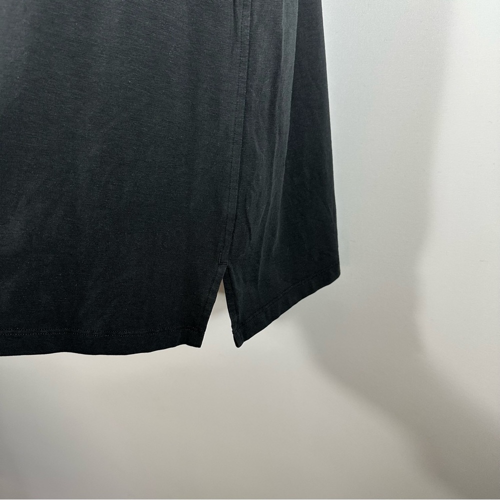 LULULEMON Classic-Fit Cotton-Blend Black Dress With Side Slits Size 6 EUC - Picture 4 of 8